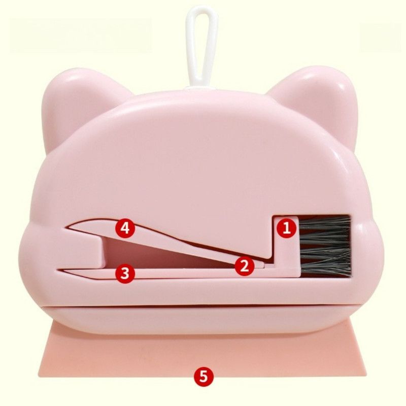 5-in-1 Cleaning Squeegee, Multi-purpose Cleaner for Countertops, Glass, and Gaps—Pink