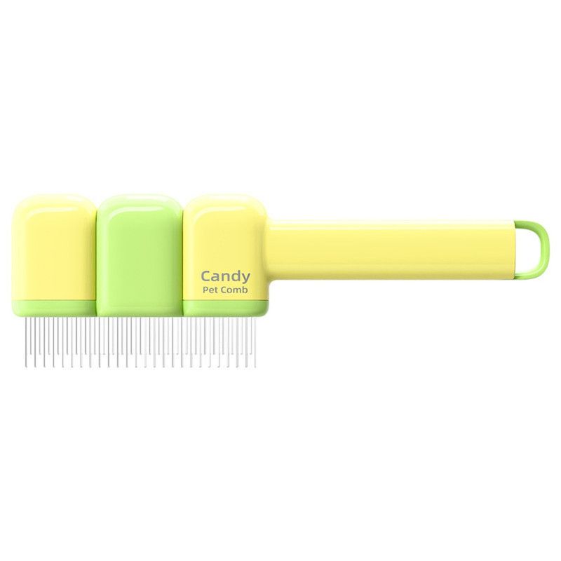 Pet Comb, Universal for Cats & Dogs, Dense Pin Comb for Tangles & Loose Fur—Yellow