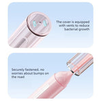 Travel Integrated Toothbrush, 2-in-1 Portable Soft Toothbrush with Built-in Toothpaste Dispenser—Gray