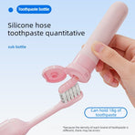 Travel Integrated Toothbrush, 2-in-1 Portable Soft Toothbrush with Built-in Toothpaste Dispenser—White