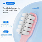 Travel Integrated Toothbrush, 2-in-1 Portable Soft Toothbrush with Built-in Toothpaste Dispenser—White