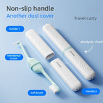 Portable 2-in-1 Orthodontic Toothbrush, Soft-Bristle Interdental Brush for Travel—Gray