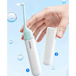 Portable 2-in-1 Orthodontic Toothbrush, Soft-Bristle Interdental Brush for Travel—Gray