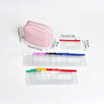 Waterproof Pill Pouch Set, Portable PU Medicine Storage Bag Travel Pill—7 Pill Pouches—Black