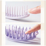 2-in-1 Hair Washing Comb, Soft Rubber Wide-Tooth Scalp Massager—Pink