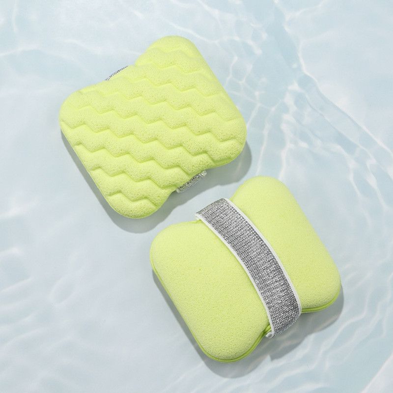 Facial Sponge, Thickened Bath & Makeup Remover Cleaning Sponge—Ultra-Soft Material—Green
