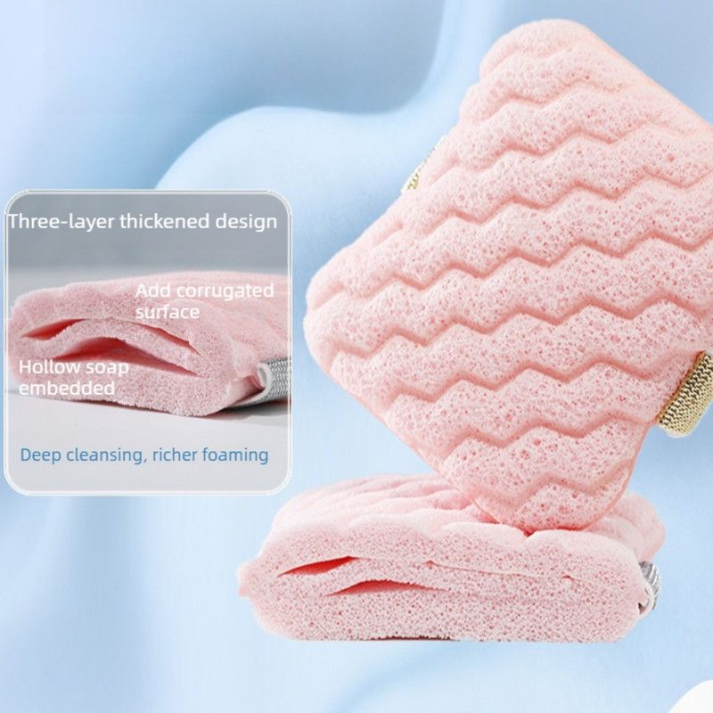 Facial Sponge, Thickened Bath & Makeup Remover Cleaning Sponge—Ultra-Soft Material—Green