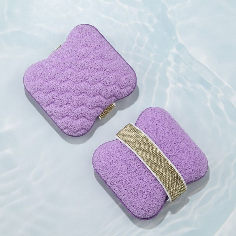 Facial Sponge, Bath & Makeup Remover Cleaning Sponge—Honeycomb Large-Pore Style—Purple