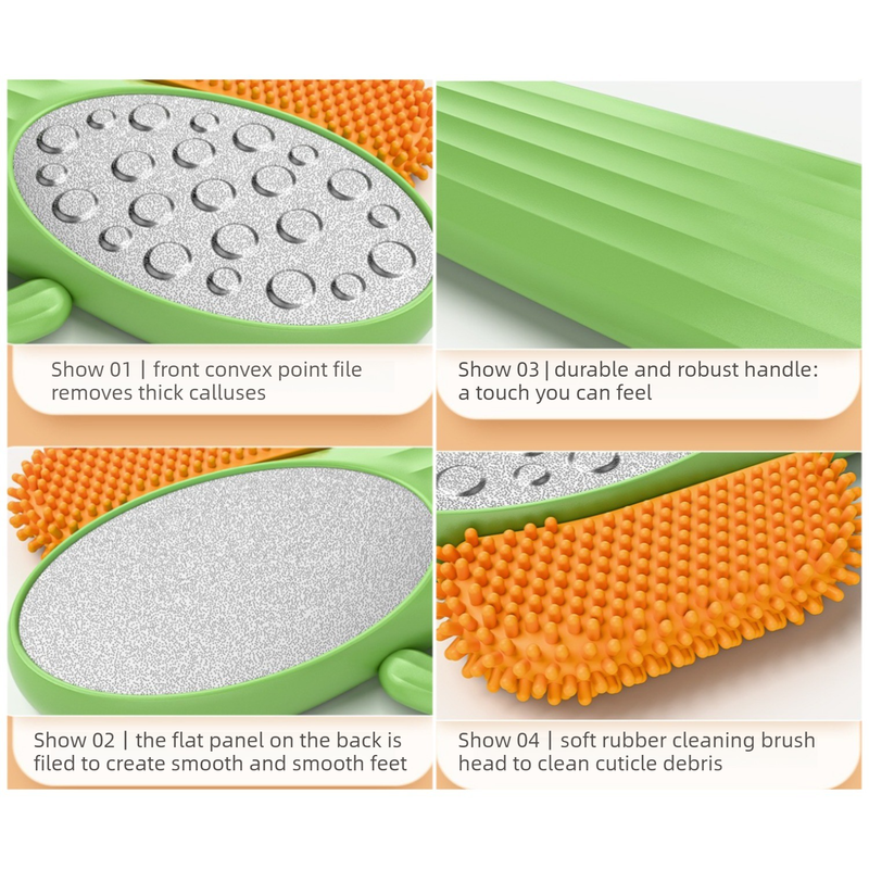 2-in-1 Foot File, Dead Skin & Callus Remover, Foot Scrubber for Hard Heel Skin—Green
