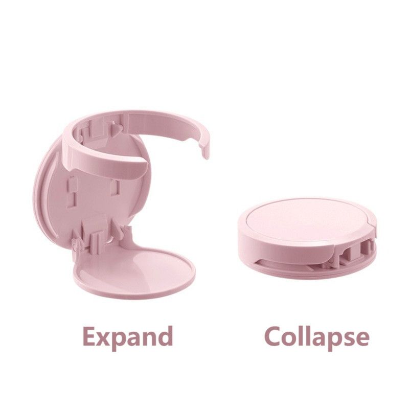 Wall-Mounted Folding Cup Holder, No-Drill Coffee Mug Rack for Desks, Cabinets, and Dorms—Pink