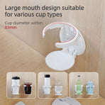 Wall-Mounted Folding Cup Holder, No-Drill Coffee Mug Rack for Desks, Cabinets, and Dorms—Pink