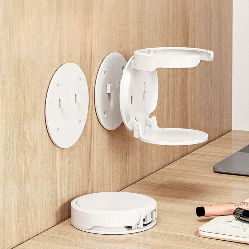 Wall-Mounted Folding Cup Holder, No-Drill Coffee Mug Rack for Desks, Cabinets, and Dorms—Pink