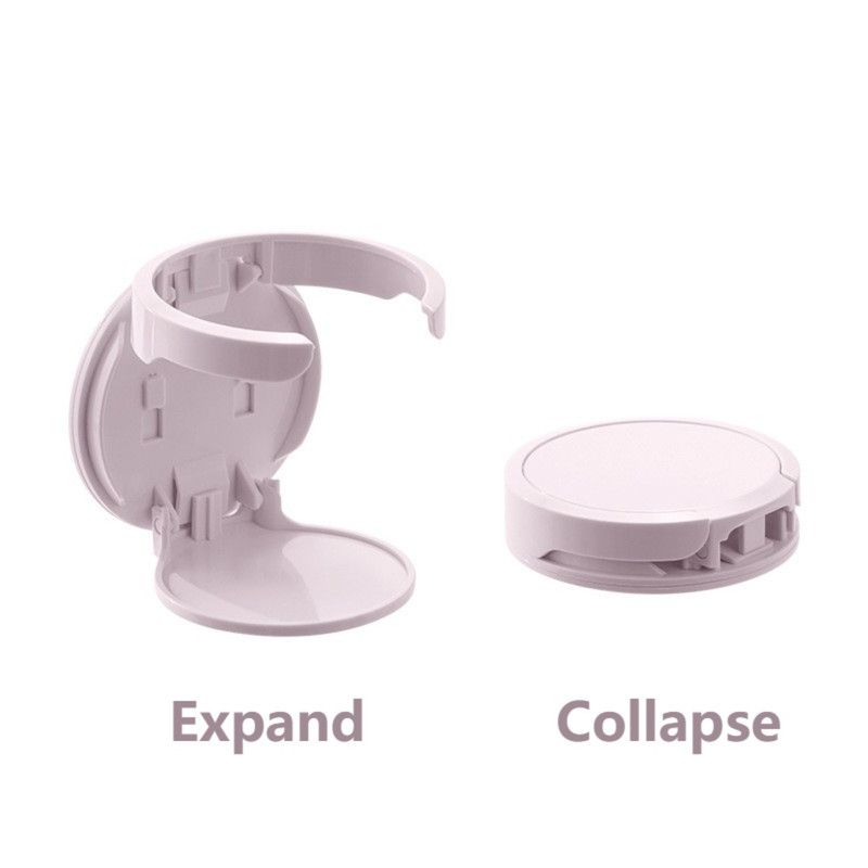 Wall-Mounted Folding Cup Holder, No-Drill Coffee Mug Rack for Desks, Cabinets, and Dorms—Purple