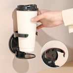 Wall-Mounted Folding Cup Holder, No-Drill Coffee Mug Rack for Desks, Cabinets, and Dorms—White