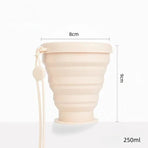 Portable Silicone Collapsible Cup, Travel and Camping Mouthwash Cup—Beige