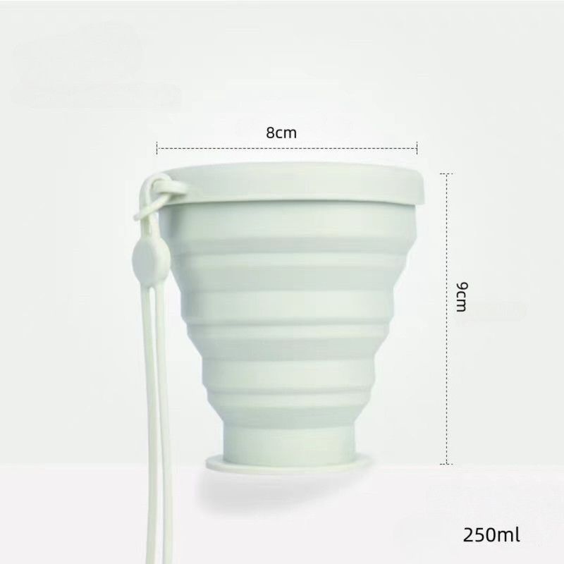 Portable Silicone Collapsible Cup, Travel and Camping Mouthwash Cup—Green