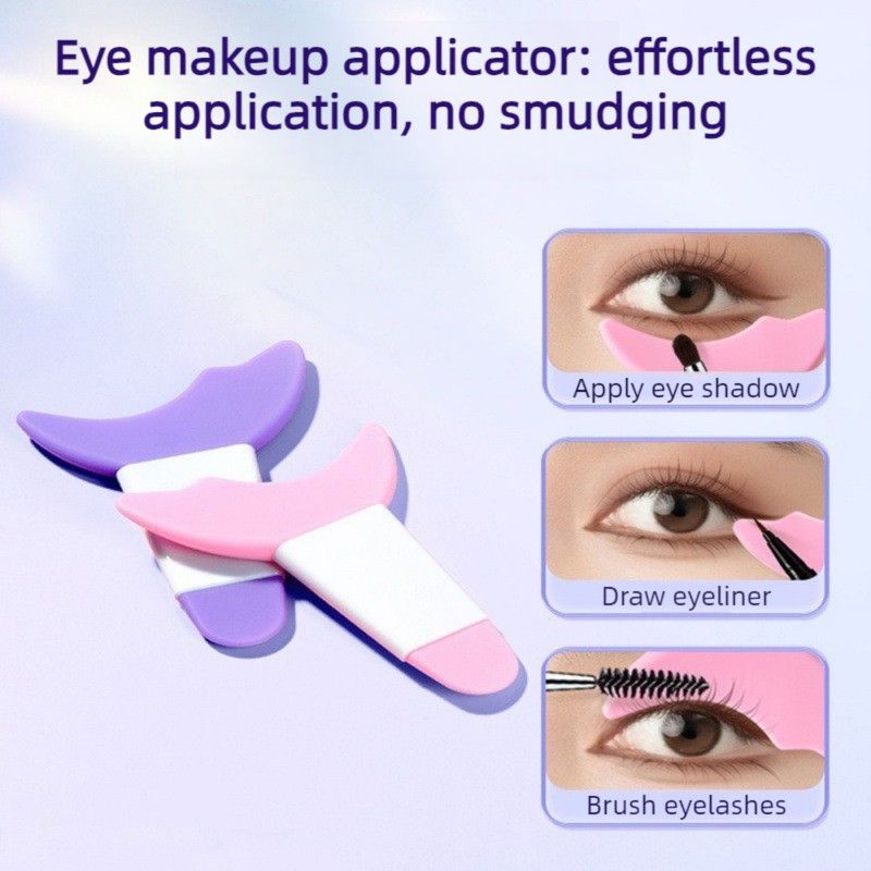 Eye Makeup Aid, Crescent Baffle for Eyeliner, Eyeshadow & Lower Lashes for Beginners—2-Pack—White