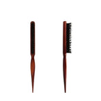Wooden Tail Comb with Boar Bristle, 3 Rows Styling Brush for Updo & Curly Hair
