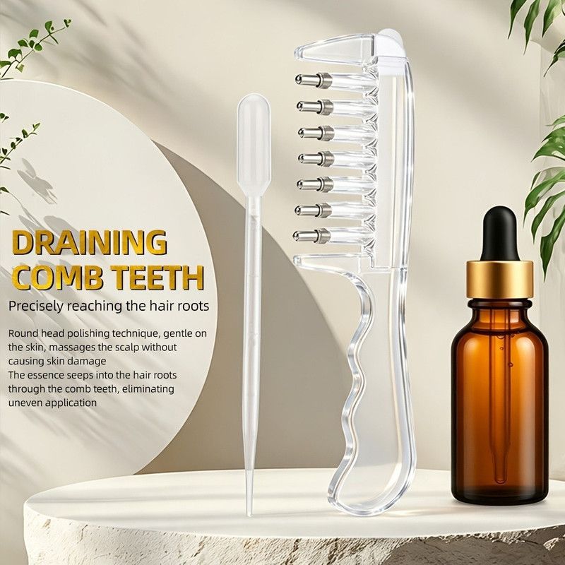 Liquid Guide Comb, Scalp Treatment Applicator for Hair Follicle Care & Head Massage Comb—Purple