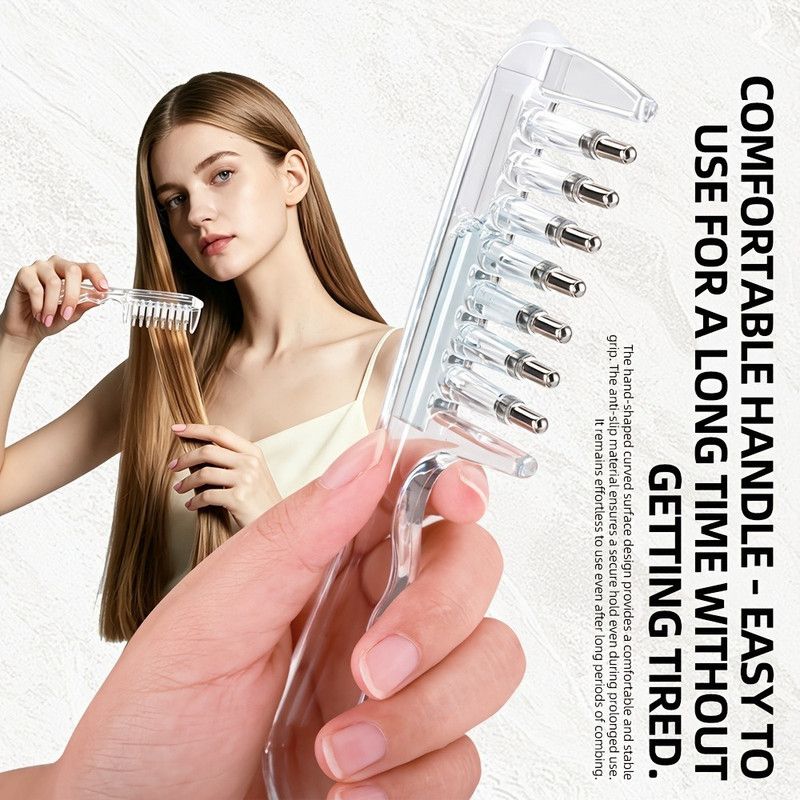 Liquid Guide Comb, Scalp Treatment Applicator for Hair Follicle Care & Head Massage Comb—Purple