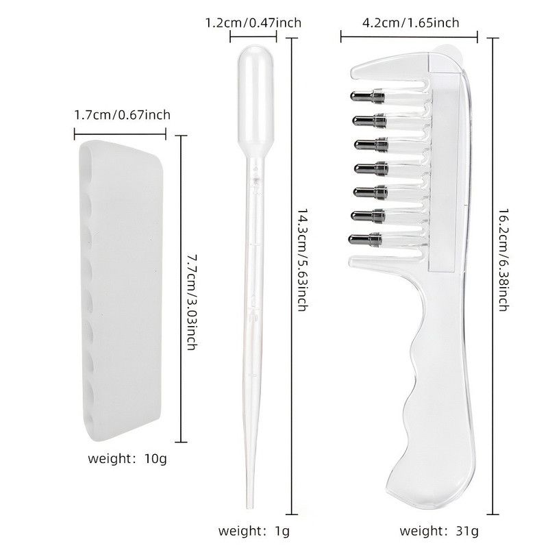 Liquid Guide Comb, Scalp Treatment Applicator for Hair Follicle Care & Head Massage Comb—Purple