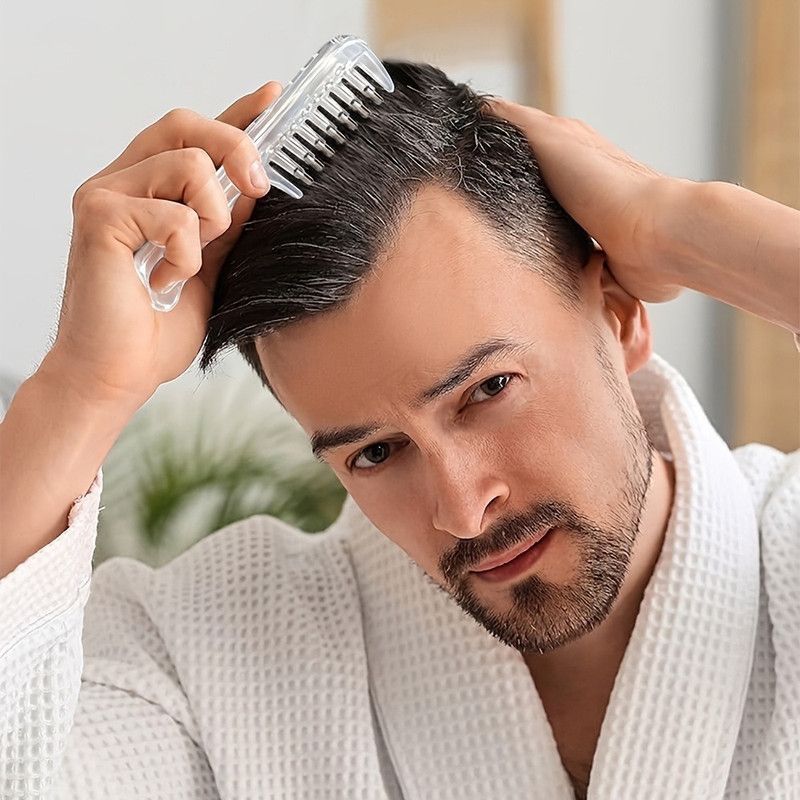 Liquid Guide Comb, Scalp Treatment Applicator for Hair Follicle Care & Head Massage Comb—Purple