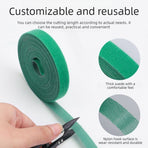 Velcro Cable Ties, Reusable Wire Organizer for Home & Office Cable Management—Gray