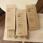 Food-Grade 304 Stainless Steel Drinking Straw Set—2 Straight Straws + 2 Curved Straws