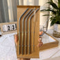 Food-Grade 304 Stainless Steel Drinking Straw Set—4 Curved Straws