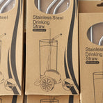 Food-Grade 304 Stainless Steel Drinking Straw Set—4 Ladle-Style Straws