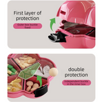 Flower Pill Box, Portable Sealed Medicine Storage Case, Mini Compartment Pill Organizer—Pink