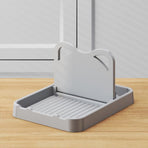 Kitchen Lid Holder, Foldable Countertop & Wall-Mount Spatula Storage Rack—Gray