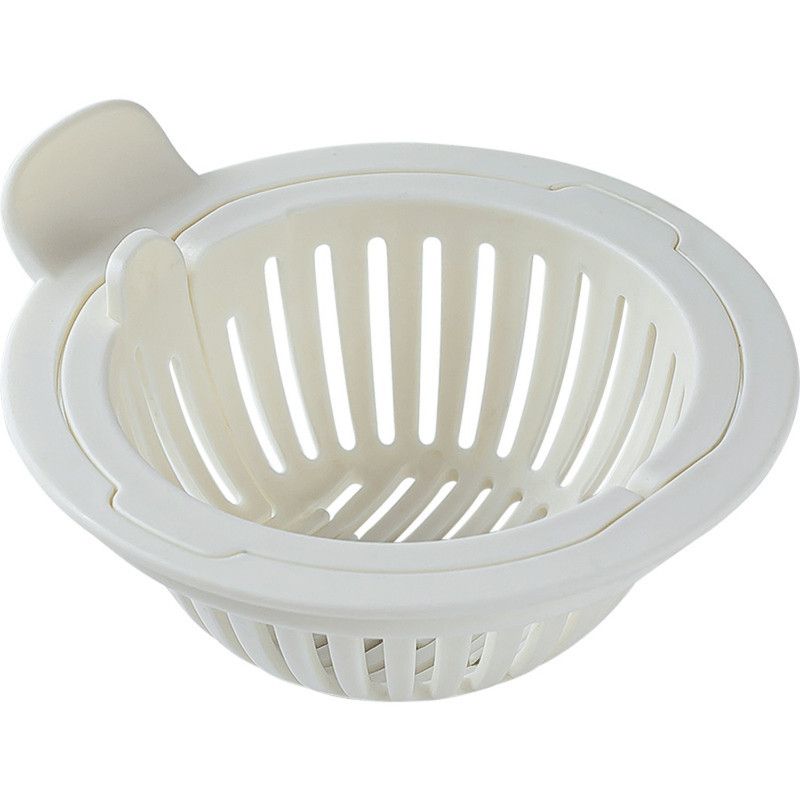 Kitchen Sink Drain Strainer, Anti-Clog Sink Filter Basket, Easy to Use—White