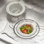 Kitchen Sink Drain Strainer, Anti-Clog Sink Filter Basket, Easy to Use—White