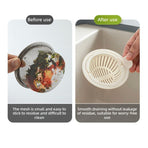 Kitchen Sink Drain Strainer, Anti-Clog Sink Filter Basket, Easy to Use—White