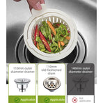 Kitchen Sink Drain Strainer, Anti-Clog Sink Filter Basket, Easy to Use—White