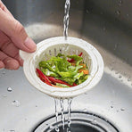 Kitchen Sink Drain Strainer, Anti-Clog Sink Filter Basket, Easy to Use—White