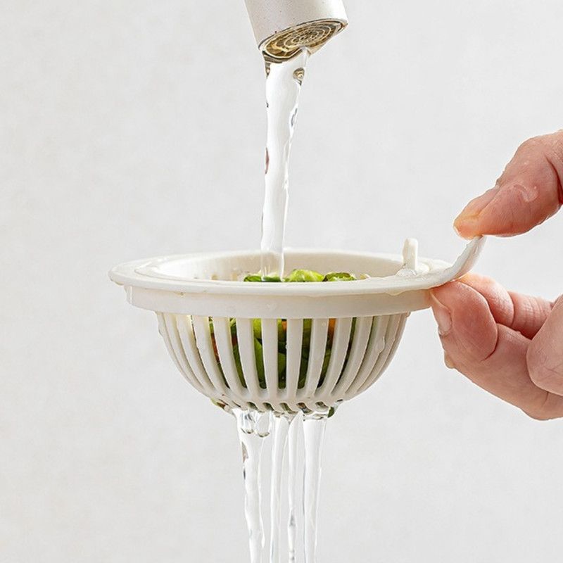 Kitchen Sink Drain Strainer, Anti-Clog Sink Filter Basket, Easy to Use—White