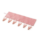 Portable Fabric Clothes Hanger with Clips, Foldable Travel Laundry Hanger—Pink