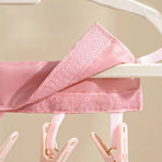 Portable Fabric Clothes Hanger with Clips, Foldable Travel Laundry Hanger—Pink