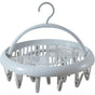 Round Multi-clip Drying Rack, Multi-functional Clothes Hanger for Socks & Underwear—Gray