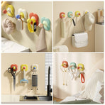 No-Drill Wall Hook, Round Corner Strong Adhesive Hanger—Pack of 4—Square