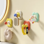 No-Drill Wall Hook, Flower & Round Corner Strong Adhesive Hanger—Pack of 4—Flower Design