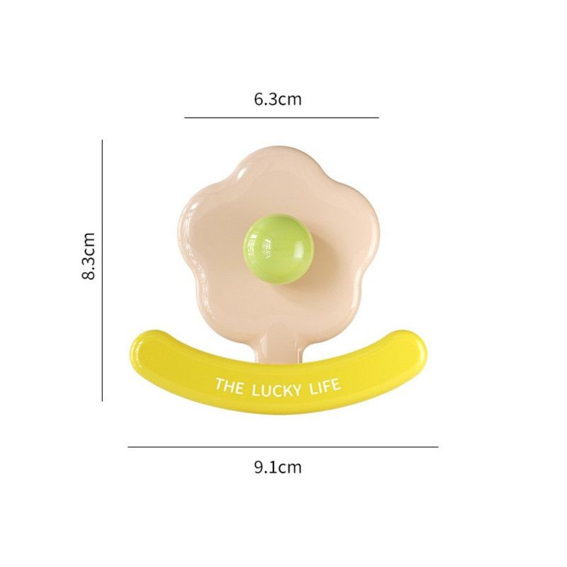 Flower Punch-Free Hook, Self-Adhesive Hook for Bathroom Towel & Facial Tissue Storage—Beige