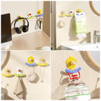 Flower Punch-Free Hook, Self-Adhesive Hook for Bathroom Towel & Facial Tissue Storage—Yellow