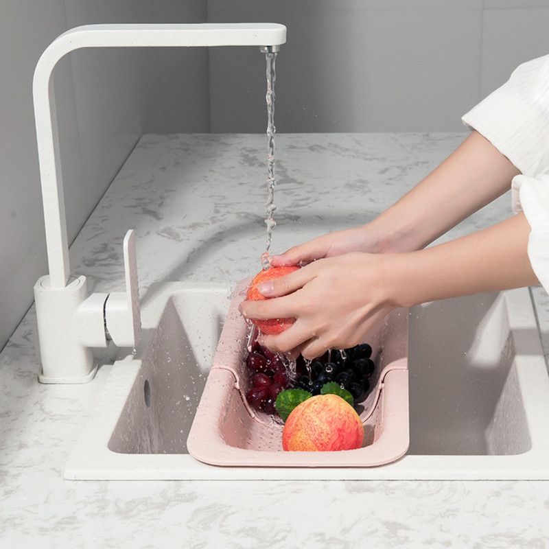 Expandable Sink Colander, Kitchen Drain Basket for Fruits, Vegetables, and Tableware—Green