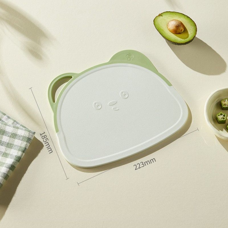 Bear Cutting Board, Double-Sided Cutting Board for Fruit & Kitchen—Small—Light Green
