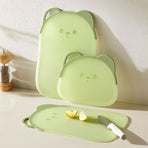 Bear Cutting Board, Double-Sided Cutting Board for Fruit & Kitchen—Large—Green