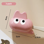Cute Cat Toothbrush Clip, Portable Travel Toothbrush Head Protective Cover—2-Pack—Pink