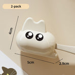Cute Cat Toothbrush Clip, Portable Travel Toothbrush Head Protective Cover—2-Pack—White